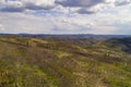 Vila de Rei drone aerial landscape view of beautiful nature landscape with green and yellow trees, in Portugal Royalty Free Stock Photo