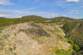 Vila de Rei drone aerial landscape view of beautiful nature landscape with green and yellow trees, in Portugal Royalty Free Stock Photo