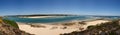 Vila Nova de Milfontes beach and Mira river mouth panorama Royalty Free Stock Photo