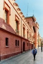 Viladecans - May 27, 2023: Side view of the castle-shaped building headquarters of the Viladecans town hall in Baix