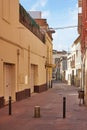 Viladecans, Spain - September 17, 2023: Empty pedestrian street of Viladecans in Catalunya Spain.