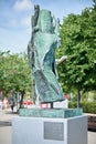 Viladecans, Spain - September 13, 2023: Sculpture by Hervas Amezcua in tribute to the farmers of Viladecans