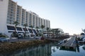 Vilamoura Tivoli Hotel in Vilamoura marina with palm trees, Portugal