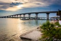 The Vilano Causeway, in Vilano Beach, Florida. Royalty Free Stock Photo