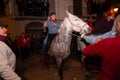 Vilanova d`Alcolea, CastellÃÂ³n, Spain - January 19, 2019: A horseman on horse without saddle in St. Anthony festival in Castellon