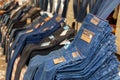 Vilareal de Santo Antonio , Portugal - OCT 12 2.019 - jeans shop in outdoor market