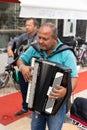 Vilareal de Santo Antonio , Portugal - OCT 12 2.019 - street musicians playing songs