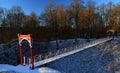 Viljandi suspension bridge shooted in sunny winter day