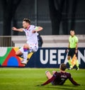 Viljormur Davidsen L and Vladimirs Kamess R, during UEFA NATIONS LEAGUE game