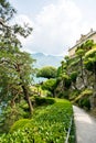 Villa Balbianello. Lake Como. Footpath Following to Famous Tree in Garden at Villa del Balbianello on Lake