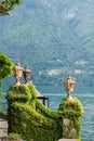 Villa Balbianello. Lake Como. Stone Vases in the Park of Villa del Balbianello. Lake Como. Italy
