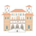 Villa Borghese Galleria Borghese in Rome, Italy. Vector illustration.