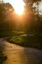 Villa Comunale Park in Naples, Italy Royalty Free Stock Photo