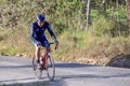 A man rides a bicycle during a competition Royalty Free Stock Photo