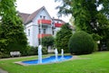 Villa and Fountain in Park in the Resort Bad Harzburg, Lower Saxony Royalty Free Stock Photo