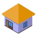 Villa house icon isometric vector. Tropical sea Royalty Free Stock Photo