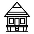 Villa house icon outline vector. Cabin hut