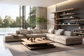 villa living room interior design, light luxury modern furniture, modern style Royalty Free Stock Photo