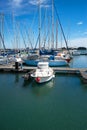 Villa Real De Santo Antonio, Portugal, October 2015: Parking yachts in the ocean bay