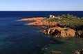 Villa on the red Rock Mediterranean coastline