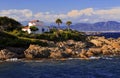 Villa on the Rocky Mediterranean coastline Royalty Free Stock Photo