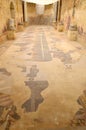 Palaestra - Two apses room Mosaic Villa Romana del Casale Sicily, Italy Royalty Free Stock Photo