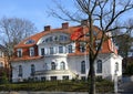 Villa in Spring in the Neighborhood of Grunewald, Wilmersdorf, Berlin Royalty Free Stock Photo