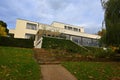 Villa Tugendhat Brno - Czech Republic. Beautiful autumn atmosphere in the park of the villa. Modern architecture of functionalist Royalty Free Stock Photo