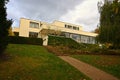 Villa Tugendhat Brno - Czech Republic. Beautiful autumn atmosphere in the park of the villa. Modern architecture of functionalist Royalty Free Stock Photo