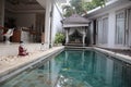 Villa view with a swimming pool in Bali Royalty Free Stock Photo