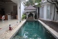 Villa view with a swimming pool in Bali Royalty Free Stock Photo