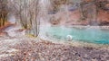 Villach - A girl swimming in a natural hot spring Royalty Free Stock Photo