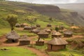 Village in the african savannah. Generative AI Royalty Free Stock Photo