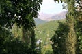 the village Arslanbob in the Jalal-Abad Region of Kyrgyzstan from above, Central Asia