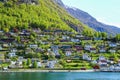 The village of Aurlandsvangen at the coast of the Sogne fjord (Aurlands fjord