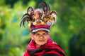 The village of Batad, Philippines March 3, 2015. Close-up portrait of an unknown old woman in national costume Ifugao tribe. Royalty Free Stock Photo