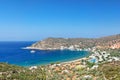 The village and the beach of Vathi of Sifnos island, Greece Royalty Free Stock Photo