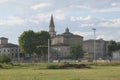 village of Bibbiano Reggio Emilia panorama with church bell tower