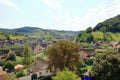 The village of Biertan, BirthÃ¯Â¿Â½lm and surrounding landscape, Sibiu County, Romania. Seen from the fortified church of Biertan, Royalty Free Stock Photo