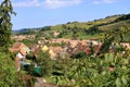 The village of Biertan, BirthÃ¯Â¿Â½lm and surrounding landscape, Sibiu County, Romania. Seen from the fortified church of Biertan, Royalty Free Stock Photo