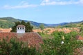 The village of Biertan, BirthÃ¯Â¿Â½lm and surrounding landscape, Sibiu County, Romania. Seen from the fortified church of Biertan, Royalty Free Stock Photo