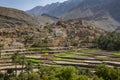 The village of Bilad Sayt is located on the NE slope of the Al Hajar Mountains near the highest peak in the Sultanate of Oman, Royalty Free Stock Photo