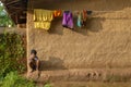 Village Boy outside his home, Jagdalpur Royalty Free Stock Photo