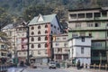 Village buildings in the city in the sideway near Bagdogra. Darjeeling, India. Royalty Free Stock Photo