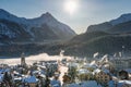 Village of Celerina in the engadine valley in the swiss alps Royalty Free Stock Photo