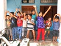 Village children in a super-exciting mood in india Royalty Free Stock Photo