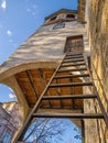 Village church bell tower in Bulgaria. Royalty Free Stock Photo