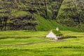 Village church in Saksun, Faroe Islands, Denmark Royalty Free Stock Photo