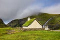 Village church in Saksun, Faroe Islands, Denmark Royalty Free Stock Photo