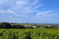 Village of ChÃÂ©nas in the Beaujolais vineyard in the RhÃÂ´ne department in summer Royalty Free Stock Photo